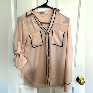Express Pink and Black Portofino Shirt XS